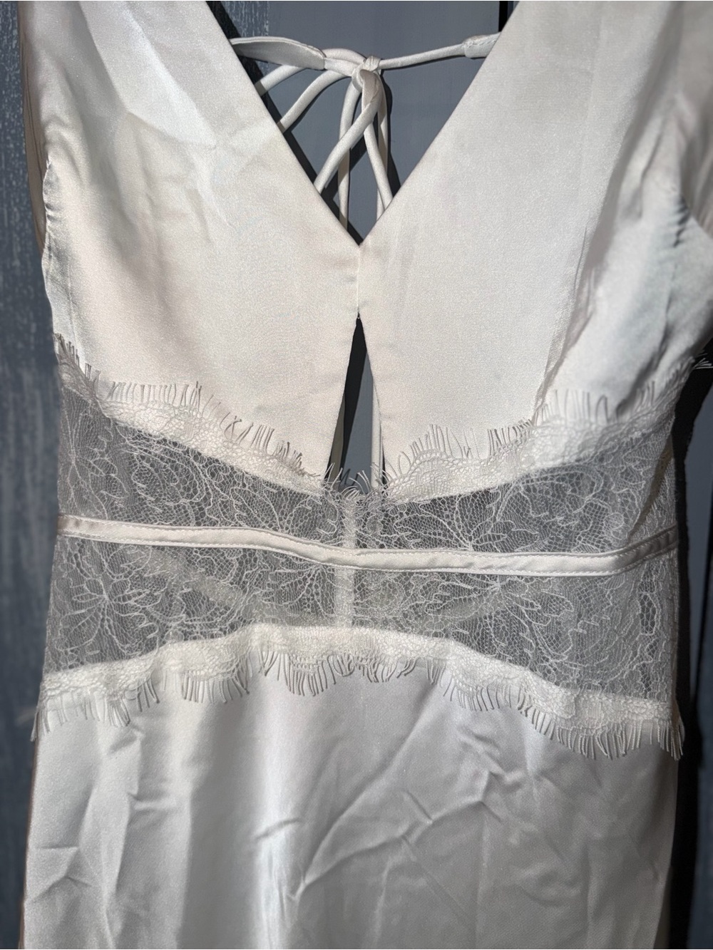 Selfie Leslie Honeybee Lace Trim White Maxi Dress NWT XS - Picture 6 of 9
